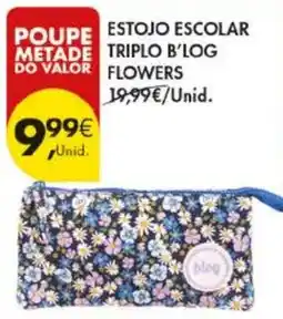 Pingo Doce estojo escolar triplo b'log flowers promoção