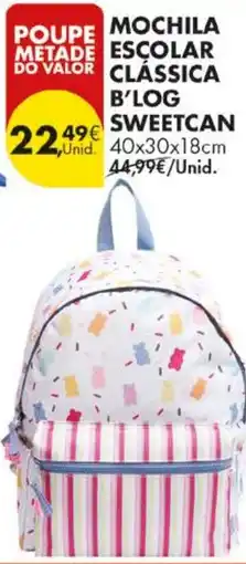 Pingo Doce Mochila escolar clássica b'log sweetcan promoção