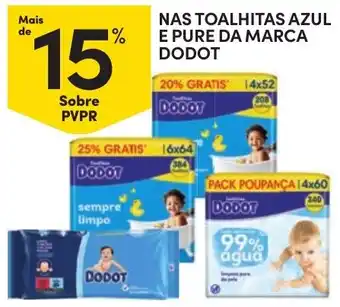 Continente toalhitas azul e pure da marca dodot promoção