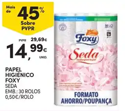 Continente Papel higienico foxy seda promoção