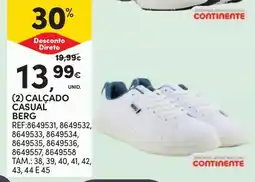 Continente calçado casual berg promoção