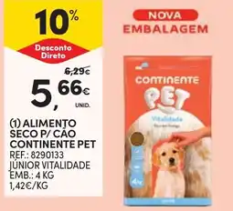Continente Alimento seco p/ cão continente pet promoção