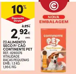 Continente alimento seco p/ cão continente pet promoção