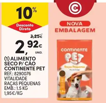 Continente alimento seco p/ cão continente pet promoção
