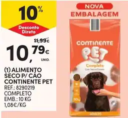 Continente Alimento seco p/ cão continente pet promoção