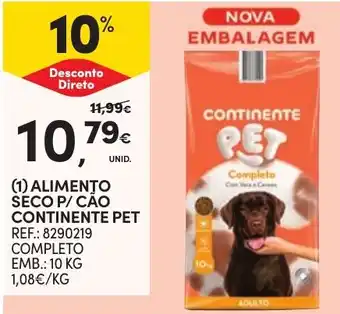 Continente Alimento seco p/ cão continente pet promoção