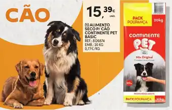 Continente Alimento seco p/ cão continente pet basic promoção