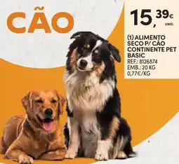 Continente Alimento seco p/ cão continente pet basic promoção