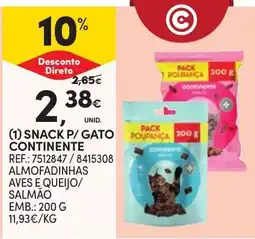 Continente Snack p/ gato continente promoção