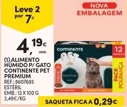 Continente Alimento Humido P/ Gato Continentepet Premium promoção