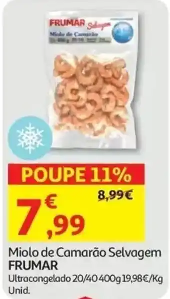 Auchan miolo de camarão selvagem frumar promoção