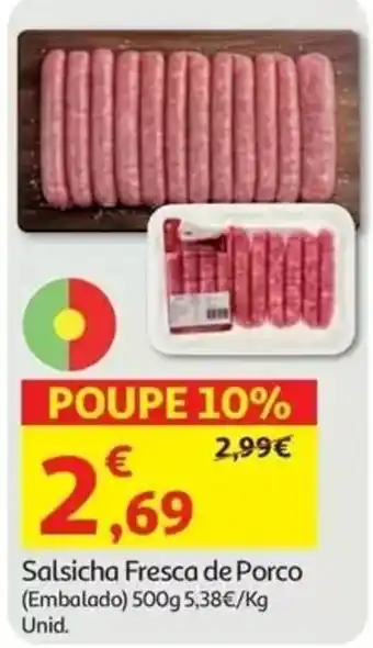 Auchan Salsicha Fresca de Porco promoção