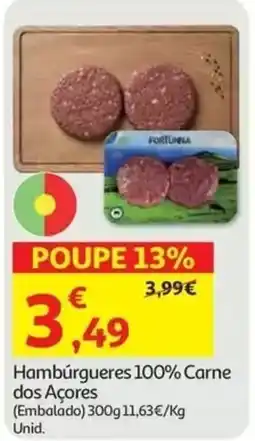 Auchan Hambúrgueres 100% Carne dos Açores promoção
