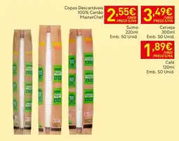 Recheio Copos descartáveis 100% cartão masterchef promoção