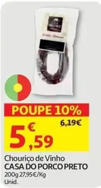 Auchan Chouriço de Vinho Casa do Porco Preto promoção