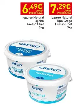 Recheio logurte natural ligeiro gresso chef promoção