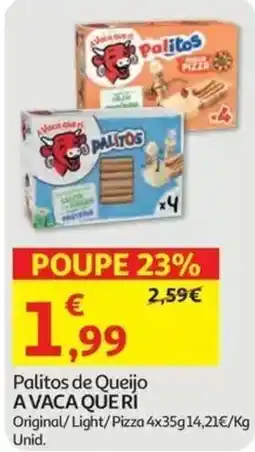 Auchan Palitos de Queijo A Vaca Que Ri promoção