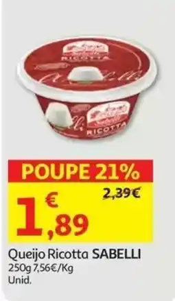 Auchan Queijo Ricotta Sabelli promoção