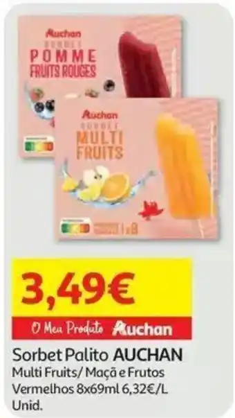 Auchan Sorbet Palito Auchan promoção