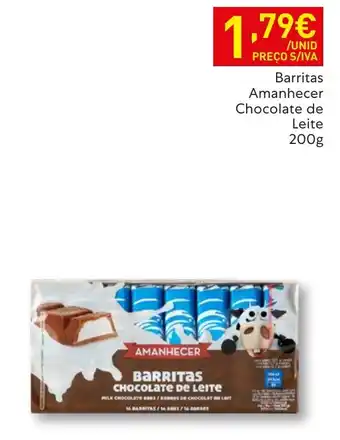 Recheio Amanhecer barritas chocolate de leite promoção