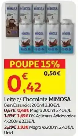 Auchan Leite c/ Chocolate MIMOSA promoção