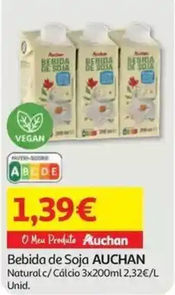 Auchan Bebida de Soja Auchan promoção
