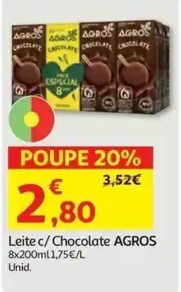 Auchan Leite c/ Chocolate AGROS promoção