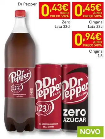 Recheio Dr Pepper Zero promoção