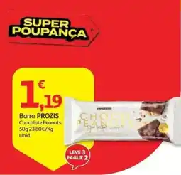 Auchan Barra prozis chocolate peanuts promoção