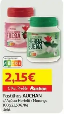 Auchan Pastilhas auchan s/ Açúcar Hortelã / Morango promoção