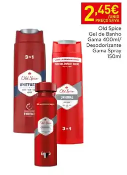 Recheio Old Spice gel de banho gama 400ml/ desodorizante gama spray 150ml promoção
