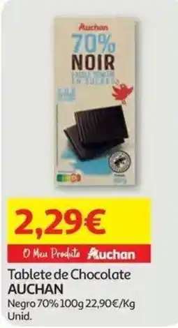 Auchan Tablete de Chocolate Auchan Negro 70% promoção