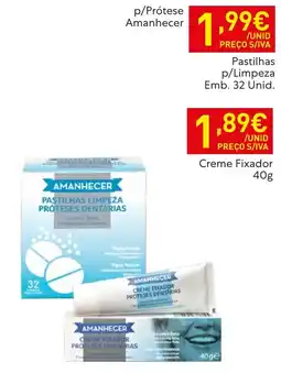 Recheio Amanhecer pastilhas limpeza próteses dentárias promoção