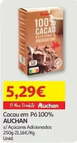 Auchan Cacau em Pó 100% Auchan promoção