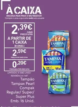 Recheio Tampão Tampax Pearl Compak Regular/Super/Super Plus promoção