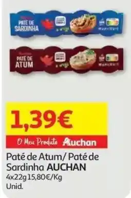 Auchan Paté de Atum/ Paté de Sardinha Auchan promoção