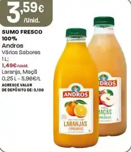 Intermarché Sumo fresco 100% andros promoção