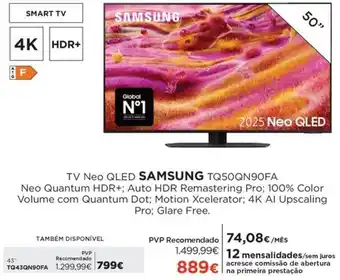 Tv neo qled samsung tq50qn90fa