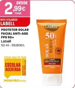 Intermarché Protetor solar facial anti-age fps 50+ labell promoção