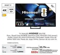 El Corte Inglés Hisense - tv miniled 55u7se promoção