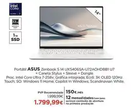 El Corte Inglés Asus - zenbook s 14 ux5406sa-u72aohdbb 1 u7 promoção