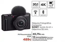 El Corte Inglés Sony - maquina fotografica compacta zv-1f + objectiva promoção