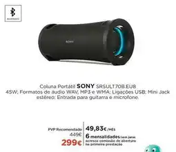 El Corte Inglés Sony - coluna portátil srsult70b,eu8 promoção