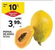 Continente Bom dia Papaia de avião inteira promoção