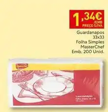 Recheio Masterchef - guardanapos folha simples promoção