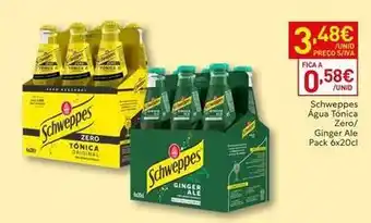 Recheio Schweppes - agua tonica zero/ginger ale promoção