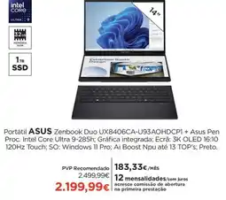 El Corte Inglés portátil asus zenbook duo ux8406ca-u93aohdcp1 + asus pen promoção