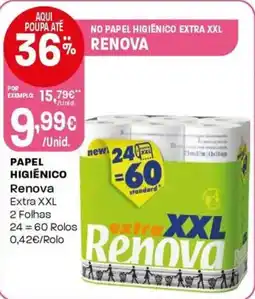 Intermarché Papel higiénico renova extra xxl promoção