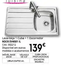 Conforama lava-loiça 1 cuba + 1 escorredor rock ev4501 il promoção