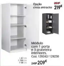 Conforama Módulo com 1 porta e 3 prateleira interiores promoção